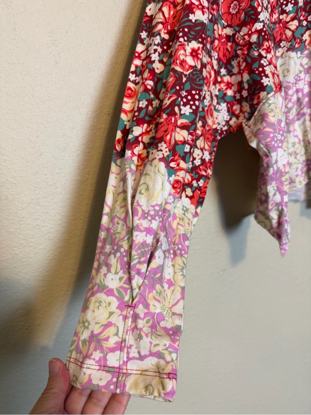 Free People MOVEMENT Inspire Floral Printed Layer Faded Poppy‎ Red Size Small - Picture 6 of 11